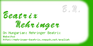 beatrix mehringer business card